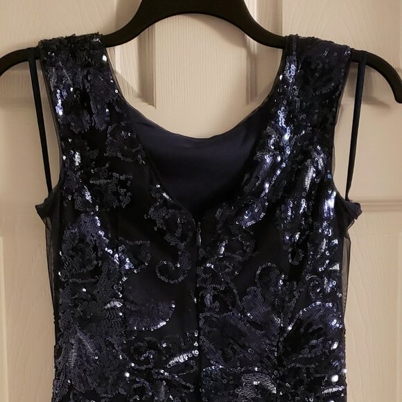 WHBM Sleeveless Blue Sequin Sheath Dress Sz 2 Party NWT White House Black Market - Picture 3 of 15